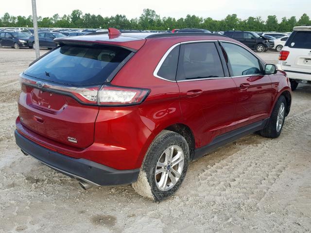 2FMPK3J91GBC24647 - 2016 FORD EDGE SEL RED photo 4