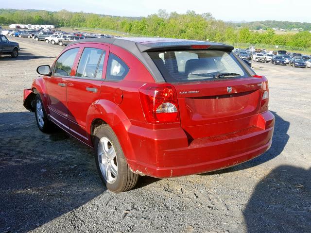 1B3JB48B77D502424 - 2007 DODGE CALIBER SX RED photo 3