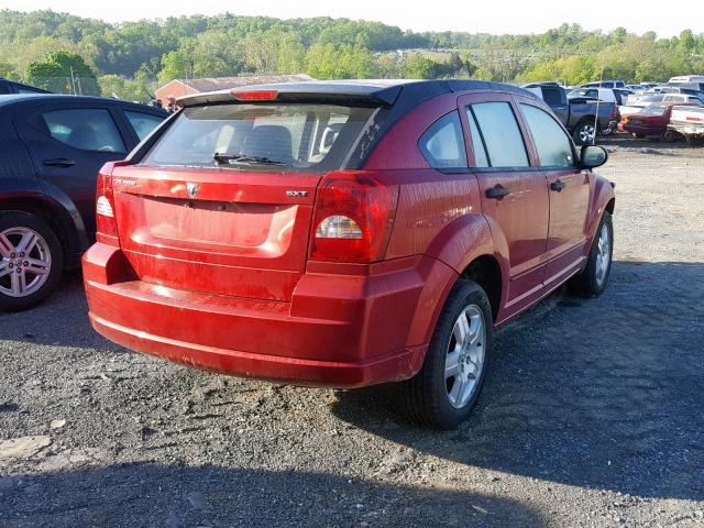 1B3JB48B77D502424 - 2007 DODGE CALIBER SX RED photo 4