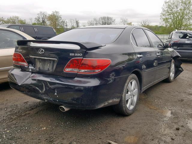 JTHBA30G655062192 - 2005 LEXUS ES 330 BLACK photo 4