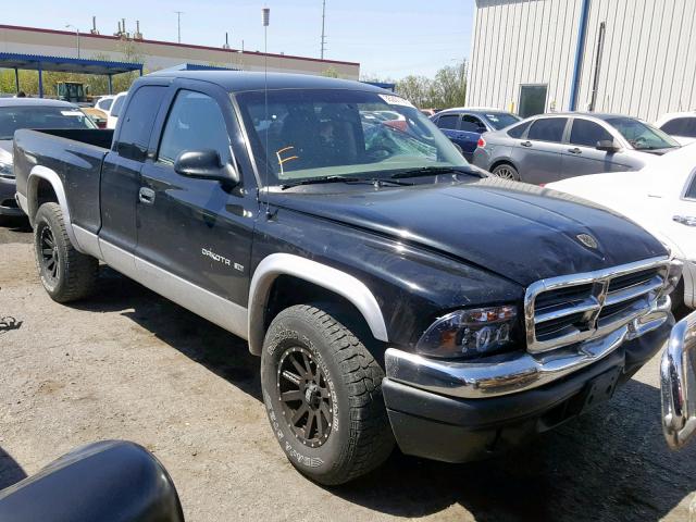 1B7GG22N21S330291 - 2001 DODGE DAKOTA BLACK photo 1