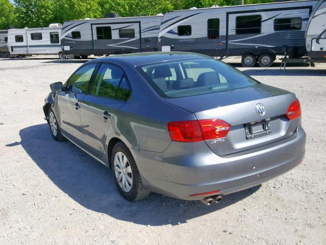 3VW1K7AJ0EM442258 - 2014 VOLKSWAGEN JETTA BASE GRAY photo 3