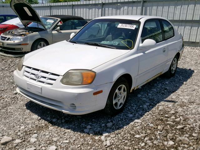 KMHCG35C63U247027 - 2003 HYUNDAI ACCENT GL WHITE photo 2