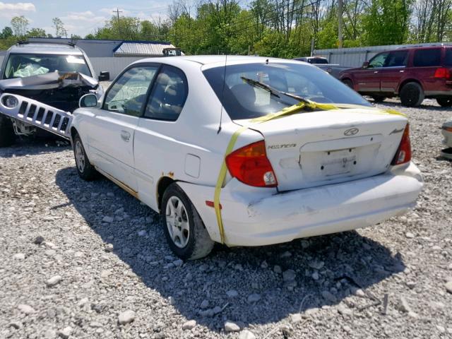 KMHCG35C63U247027 - 2003 HYUNDAI ACCENT GL WHITE photo 3