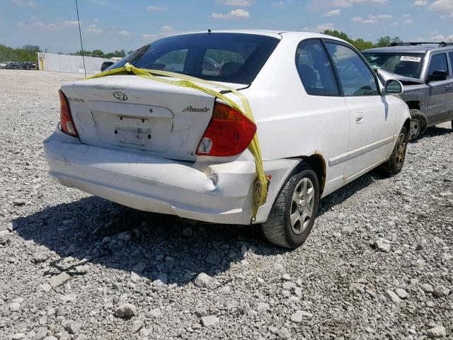 KMHCG35C63U247027 - 2003 HYUNDAI ACCENT GL WHITE photo 4