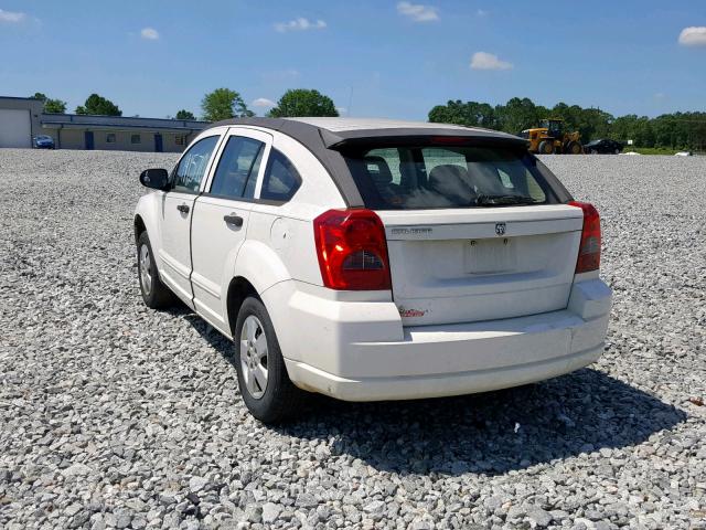 1B3HB28B87D569228 - 2007 DODGE CALIBER WHITE photo 3