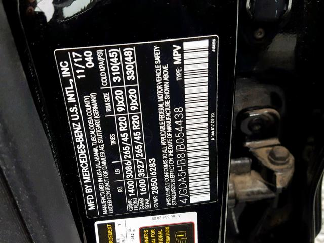 4JGDA5HB8JB054438 - 2018 MERCEDES-BENZ GLE 350 4M BLACK photo 10