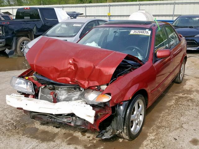 JM1BJ225320516222 - 2002 MAZDA PROTEGE DX MAROON photo 2