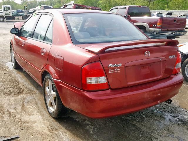 JM1BJ225320516222 - 2002 MAZDA PROTEGE DX MAROON photo 3