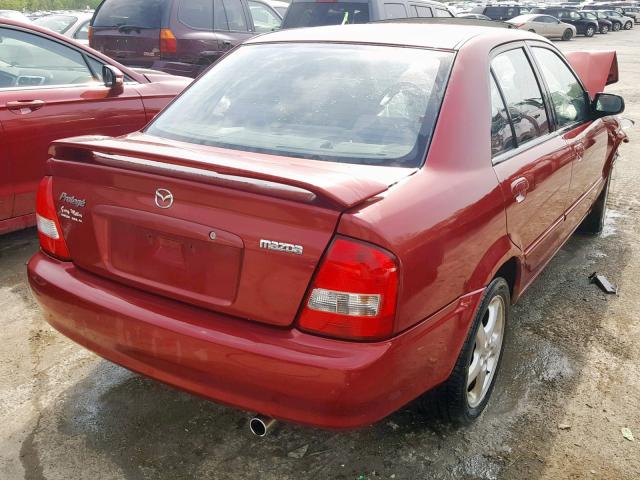 JM1BJ225320516222 - 2002 MAZDA PROTEGE DX MAROON photo 4