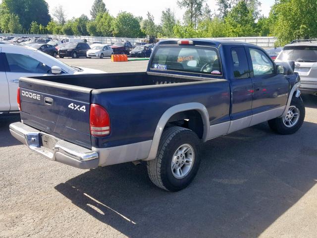 1B7GG22N9YS703918 - 2000 DODGE DAKOTA BLUE photo 4