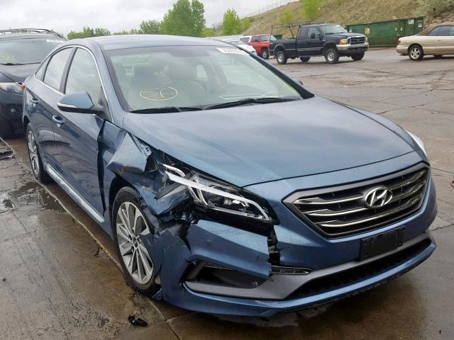 5NPE34AF5GH338577 - 2016 HYUNDAI SONATA SPO BLUE photo 1