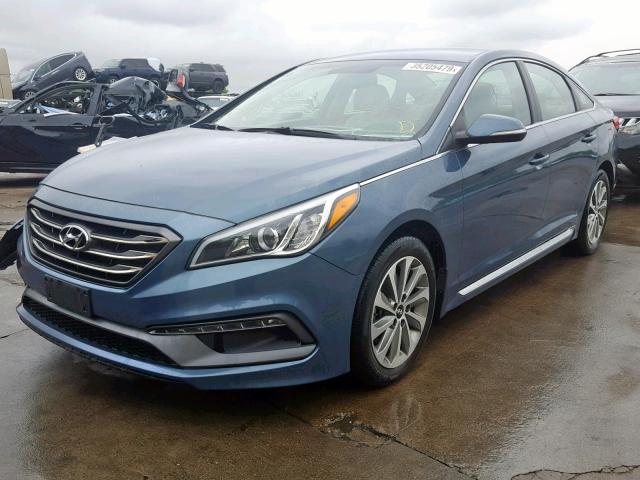 5NPE34AF5GH338577 - 2016 HYUNDAI SONATA SPO BLUE photo 2