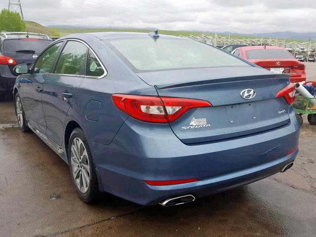 5NPE34AF5GH338577 - 2016 HYUNDAI SONATA SPO BLUE photo 3