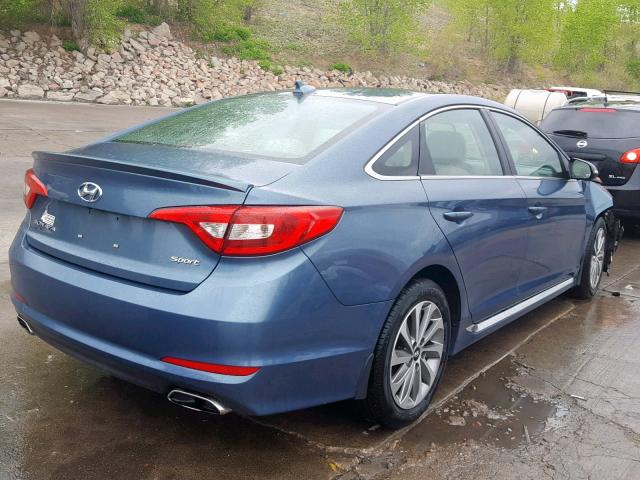 5NPE34AF5GH338577 - 2016 HYUNDAI SONATA SPO BLUE photo 4