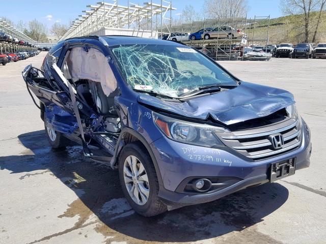 2HKRM4H72DH610379 - 2013 HONDA CR-V EXL BLUE photo 1