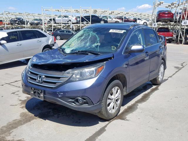 2HKRM4H72DH610379 - 2013 HONDA CR-V EXL BLUE photo 2