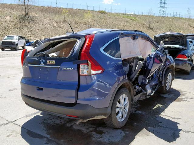 2HKRM4H72DH610379 - 2013 HONDA CR-V EXL BLUE photo 4