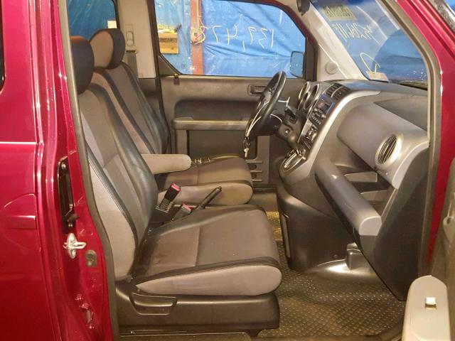 5J6YH28776L018375 - 2006 HONDA ELEMENT EX RED photo 5