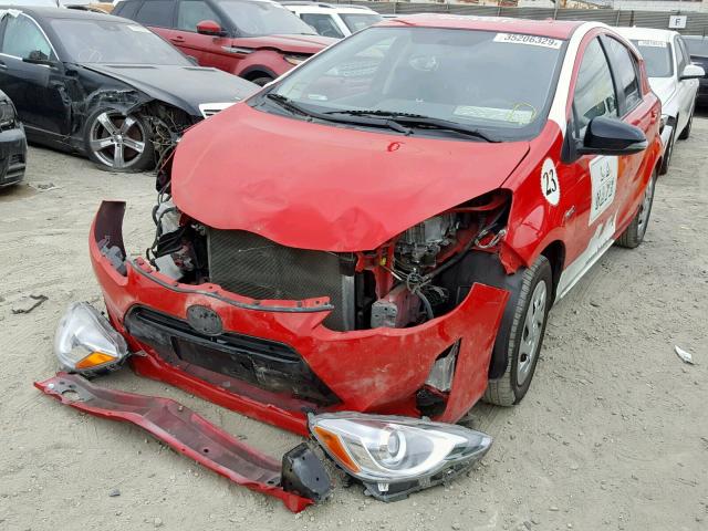 JTDKDTB39G1134290 - 2016 TOYOTA PRIUS C RED photo 2