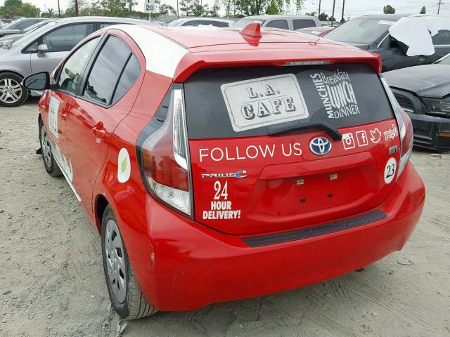 JTDKDTB39G1134290 - 2016 TOYOTA PRIUS C RED photo 3