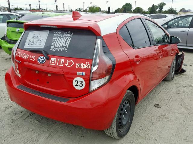 JTDKDTB39G1134290 - 2016 TOYOTA PRIUS C RED photo 4