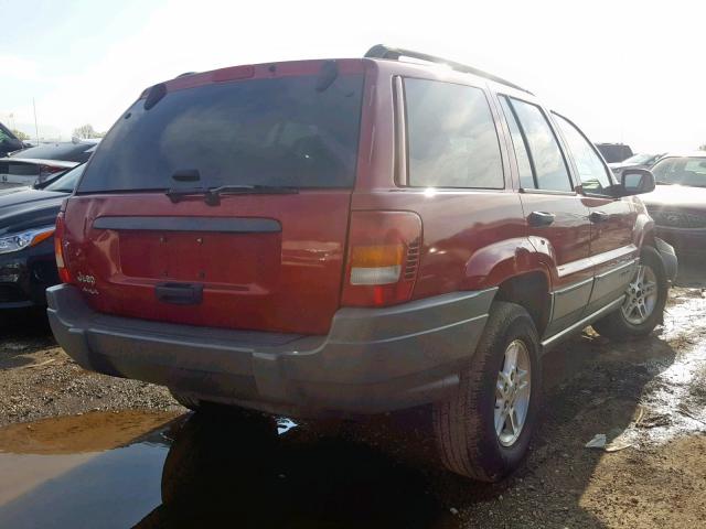 1J4GW48S02C124985 - 2002 JEEP GRAND CHER RED photo 4