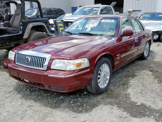 2MEHM75V89X624811 - 2009 MERCURY GRAND MARQ BURGUNDY photo 2