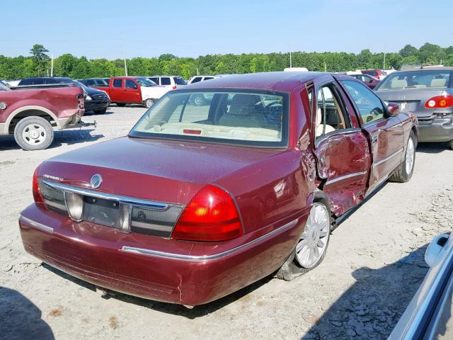 2MEHM75V89X624811 - 2009 MERCURY GRAND MARQ BURGUNDY photo 4