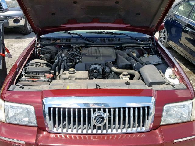 2MEHM75V89X624811 - 2009 MERCURY GRAND MARQ BURGUNDY photo 7