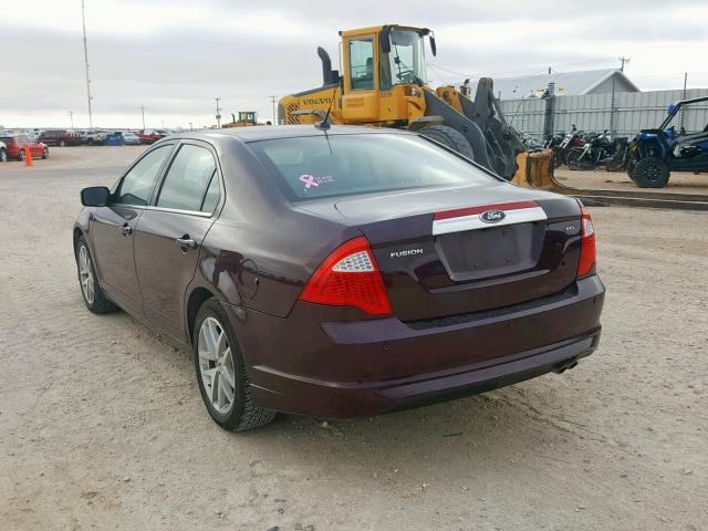 3FAHP0JA0CR449257 - 2012 FORD FUSION SEL PURPLE photo 3