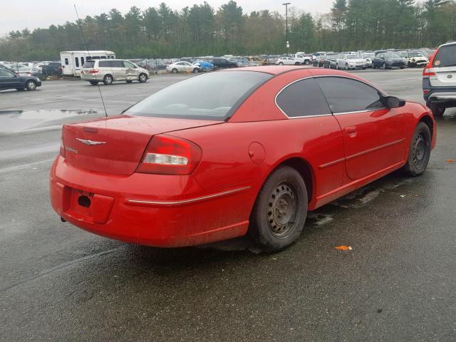 4C3AG42G34E111932 - 2004 CHRYSLER SEBRING LX RED photo 4