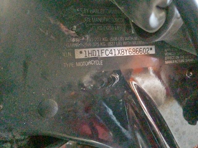 1HD1FC41X8Y686602 - 2008 HARLEY-DAVIDSON FLHTCUI  photo 10