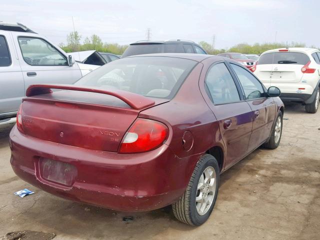 1B3ES46CX2D551610 - 2002 DODGE NEON SE BLACK photo 4