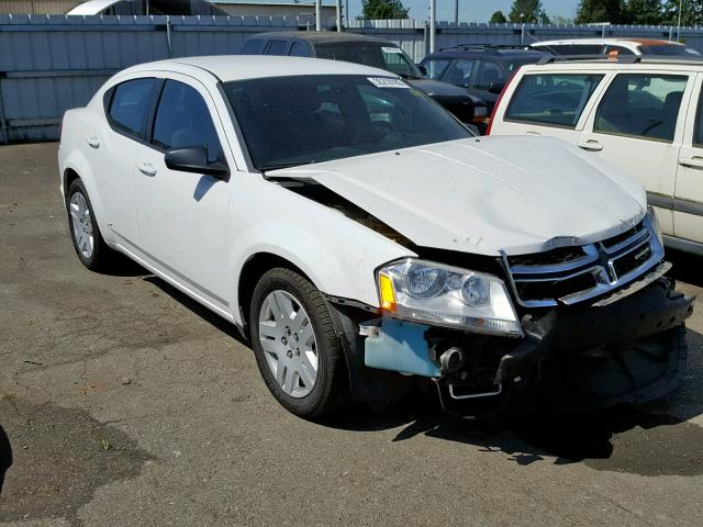 1C3CDZAB3CN272706 - 2012 DODGE AVENGER SE WHITE photo 1