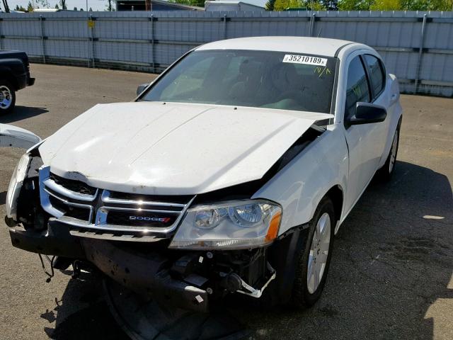 1C3CDZAB3CN272706 - 2012 DODGE AVENGER SE WHITE photo 2