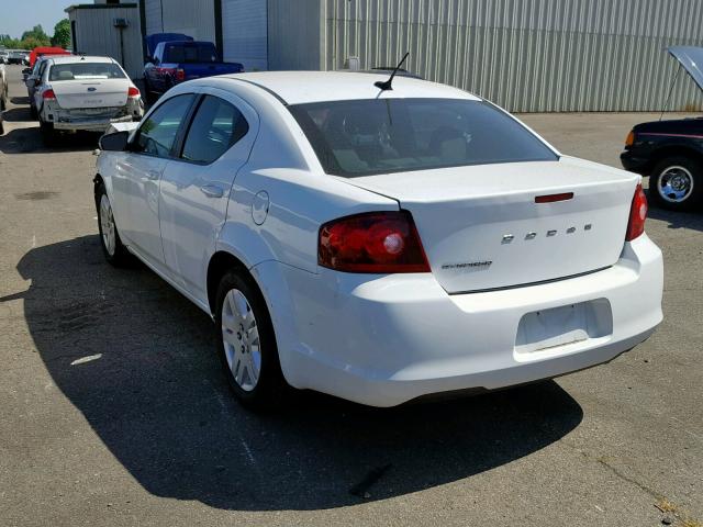 1C3CDZAB3CN272706 - 2012 DODGE AVENGER SE WHITE photo 3