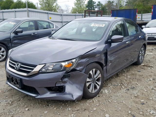 1HGCR2F3XDA022024 - 2013 HONDA ACCORD LX GRAY photo 2