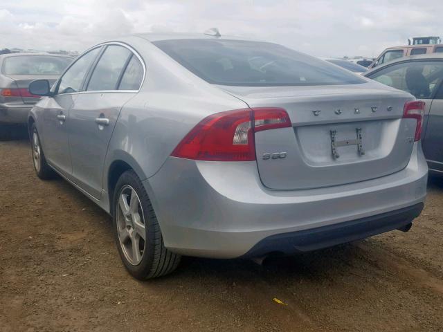 YV1622FS7C2134385 - 2012 VOLVO S60 T5 SILVER photo 3