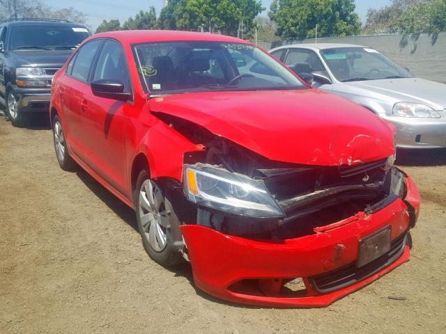 3VW2K7AJXCM352973 - 2012 VOLKSWAGEN JETTA BASE RED photo 1