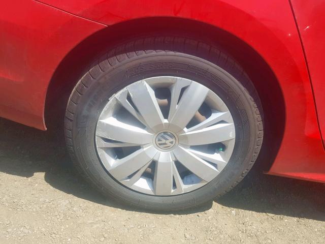 3VW2K7AJXCM352973 - 2012 VOLKSWAGEN JETTA BASE RED photo 9
