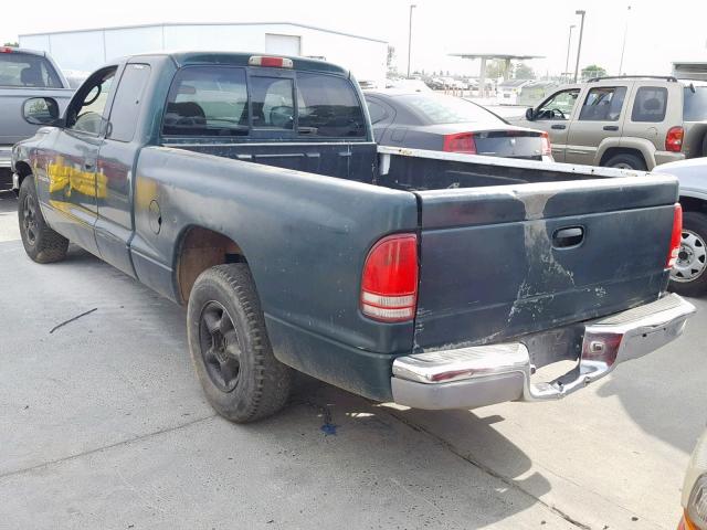 1B7GL22X8YS690074 - 2000 DODGE DAKOTA GREEN photo 3