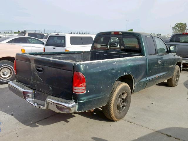 1B7GL22X8YS690074 - 2000 DODGE DAKOTA GREEN photo 4