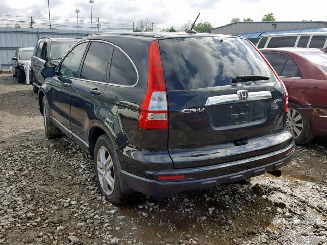 5J6RE4H78BL119718 - 2011 HONDA CR-V EXL BLACK photo 3