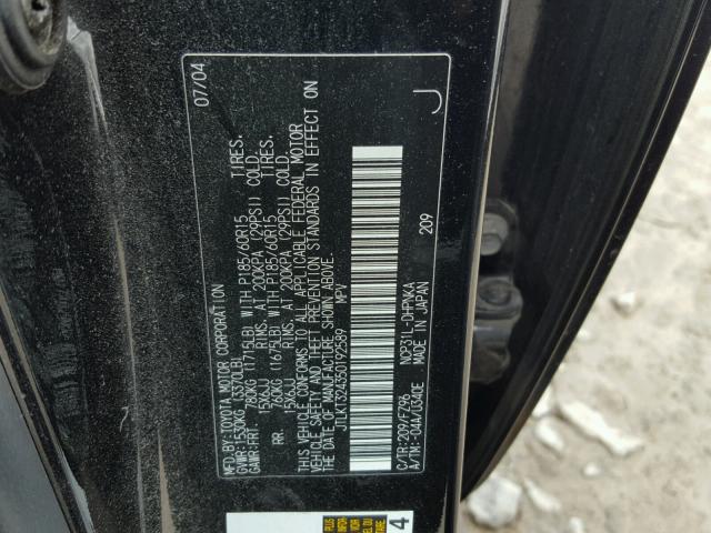 JTLKT324350192589 - 2005 TOYOTA SCION XB Қара фото 10