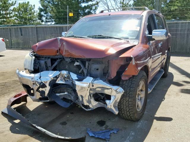 5N1AA08A84N724439 - 2004 NISSAN ARMADA SE BROWN photo 2