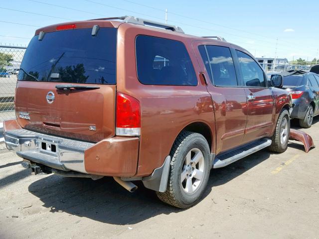 5N1AA08A84N724439 - 2004 NISSAN ARMADA SE BROWN photo 4