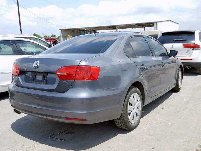 3VWLL7AJ7EM294308 - 2014 VOLKSWAGEN JETTA TDI GRAY photo 4