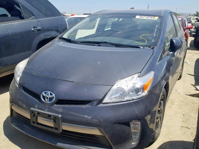 JTDKN3DP6D3032278 - 2013 TOYOTA PRIUS PLUG GRAY photo 2