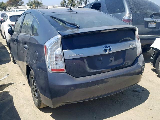 JTDKN3DP6D3032278 - 2013 TOYOTA PRIUS PLUG GRAY photo 3